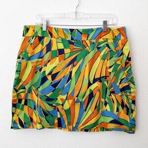 [Loudmouth] Jungle Bogey Geometric Mini Skort Golf Tennis Built In Shorts Sz 14